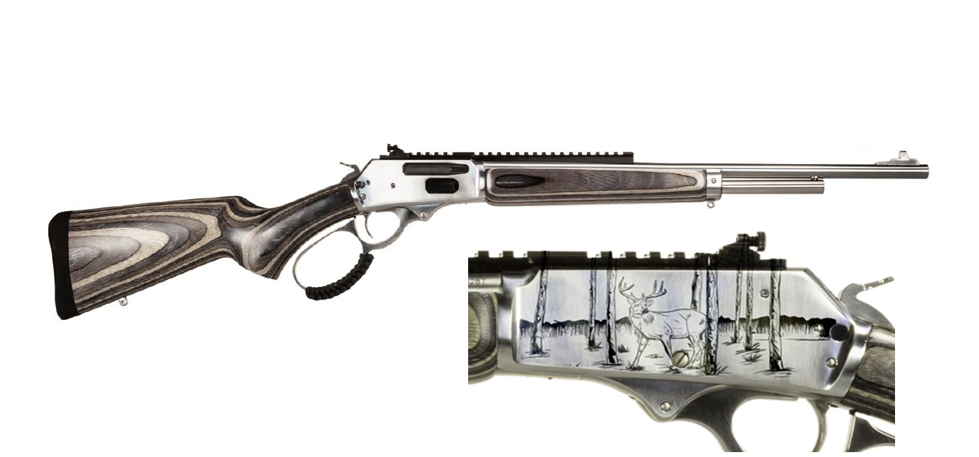 ROSSI R95 30 30WIN 20IN BARREL 5RD SS/SS LAMINATED DEER ENGRAVING TALO 953030209LWEN1 - Win Repeating Arms Promotion